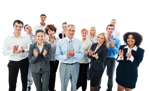 Successful Business People Applauding on a meeting.