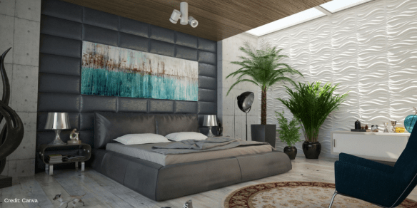 Home office bedroom wall decor photo purchased from Canva